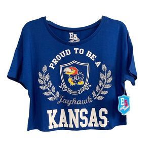 NCAA Kansas Jayhawks Crop Tee‎ Shirt E5 College Classics Size Small